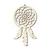 10Pcs Woven Net/Web with Feather Unfinished Blank Wooden Pendants for Painting Arts FIND-R052-01B-2
