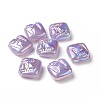 Rainbow Iridescent Plating Acrylic Beads OACR-A010-06A-3