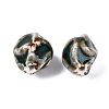 Vintage Handmade Porcelain Wrinkle Beads PORC-Q006-09G-2