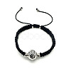 Zinc Alloy Rondelle Braided Bead Bracelet with Nylon Cords VT5525-1