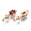 Brass Micro Pave Cubic Zirconia Links Connectors X-KK-R111-007-A03-2