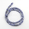 Cube Natural Blue Spot Jasper Beads Strands G-P057-05-2