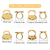 CHGCRAFT 16Pcs 4 Size Adjustable Brass Finger Rings Components KK-CA0002-22G-2