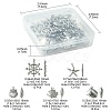 60Pcs 5 Styles Stainless Steel Charms STAS-FS0001-46-3