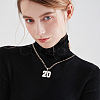 1Pc 304 Stainless Steel Figaro Chain Number Pendant Necklaces NJEW-BBC0001-28A-P-6