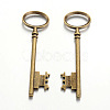 Tibetan Style Alloy Skeleton Key Large Pendants TIBEP-S105-AB-NR-1