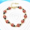 Brass Charm Bracelets for Women BJEW-C107-02G-1