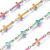 Ion Plating(IP) Handmade 304 Stainless Steel Bar Link Chains STAS-G038-21M-2