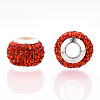 Handmade Polymer Clay Rhinestone European Beads RB-N053-001-M-2