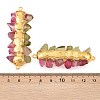 Electroplated Two Tone Natural Quartz Crystal Nuggets Beaded Connector Charms KK-H516-18G-01-3
