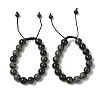 10mm Round Natural Kambaba Jasper Braided Bead Bracelets BJEW-C067-01C-21-1