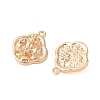 Brass Charms with Clear Glass KK-N254-57G-2