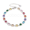304 Stainless Steel Pave Colorful Cubic Zirconia Tennis Bracelets for Women BJEW-T023-02A-P-2