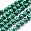 Natural Malachite Beads Strands G-O166-06-6mm-1