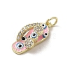 Brass Micro Pave Cubic Zirconia Pendants KK-E092-19G-01-2