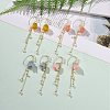 Plastic Flower with Imitation Pearl Beaded Dangle Earrings EJEW-JE05128-2