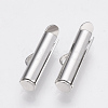 Brass Slide On End Clasp Tubes X-KK-Q747-11E-P-1