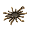 Tibetan Alloy Flower Pendant Cabochon Bezel Settings LS-PALLOY-A13079-AB-NR-2