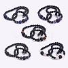 Natural Gemstone Beaded Necklaces & Stretch Bracelets Jewelry Sets SJEW-JS00918-1