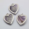 Heart Natural Amethyst Pendants GP356-4-2