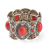 Bohemia Style Alloy Oval Stretch Bracelets for Women BJEW-H327-03AS-3