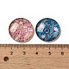 Flatback Half Round/Dome Flower and Plants Pattern Glass Cabochons GGLA-R026-20mm-15-3