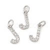 Brass Micro Pave Grade AAA Cubic Zirconia Charms ZIRC-P067-11P-J-NR-1