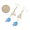 3 Pairs Seed Glass Beads Fish with Fishtail Dangle Earrings EJEW-MZ00599-4