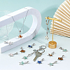 36Pcs 9 Colors Tibetan Style Alloy & Brass & Gemstone Chip European Dangle Charms PALLOY-FH00146-5