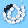 Natural Ice Obsidian Nuggets & Natural Cultured Freshwater Pearl Beads Strands PEAR-N023-01A-06-3