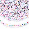 1 Bag 1200Pcs Opaque Acrylic Flat Round with Letter & Heart Beads DIY-YW0002-32-6
