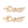 Brass Micro Pave Clear Cubic Zirconia Pendants ZIRC-Z019-33G-NR-2