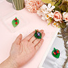 3Pcs 3 Styles Glass Green Leaf Display Decorations DJEW-DR0001-11-3