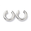 Rack Plating Brass Ring Cuff Earrings for Women EJEW-H135-01P-02-1