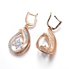 Brass Micro Pave Cubic Zirconia Jewelry Sets SJEW-F189-12KCG-4