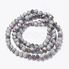 Electroplate Opaque Glass Beads Strands EGLA-A034-P8mm-F15-2