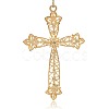 Shining Golden Plated Alloy Rhinestone Cross Big Pendants Necklace Charms RB-J206-21G-2