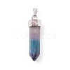Natural Bullet Fluorite Pointed Pendants X-G-E308-C11-2