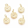 Brass Micro Pave Cubic Zirconia Pendants X-ZIRC-G166-16G-1