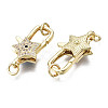 Brass Micro Pave Cubic Zirconia Lobster Claw Clasps KK-Q769-034-NF-2