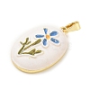 Brass Enamel Pendants KK-CBA2CFD-03G-C-2