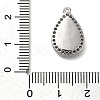 Rack Plating Brass Micro Pave Clear Cubic Zirconia Pendant Cabochon Settings KK-NH0001-16P-3