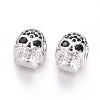 Brass Micro Pave Cubic Zirconia Beads ZIRC-G166-42P-1