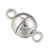 Rack Plating Brass Magnetic Clasps with Loops KK-F801-02A-P-2