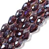 Transparent Electroplate Glass Beads Strands EGLA-N013-T8mm-B05-1