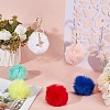 12Pcs Handmade Faux Rabbit Fur Pom Pom Ball Covered Pendants WOVE-SC0001-06D-3