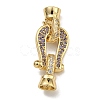 Brass Micro Pave Cubic Zirconia Fold Over Clasps KK-U037-27G-01-1