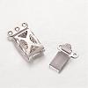 Tarnish Resistant Rectangle 304 Stainless Steel Box Clasps STAS-L183-03-2