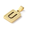 304 Stainless Steel Alphabet Pendants STAS-S152-01G-U-2