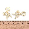 Brass Micro Pave Clear Cubic Zirconia European Dangle Charms KK-N287-33E-G-3